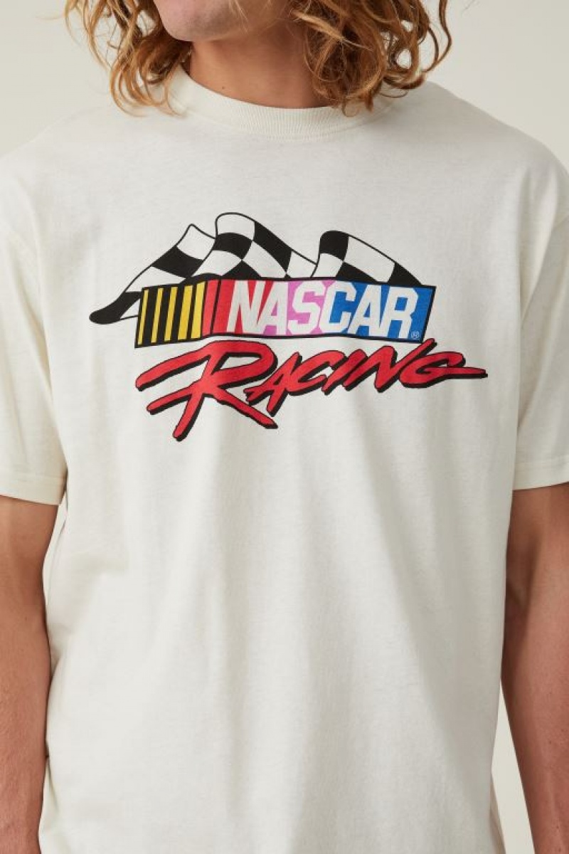 Cotton On Nascar Loose Fit Men's Graphic T-Shirts Beige | mwqiXE9L12q