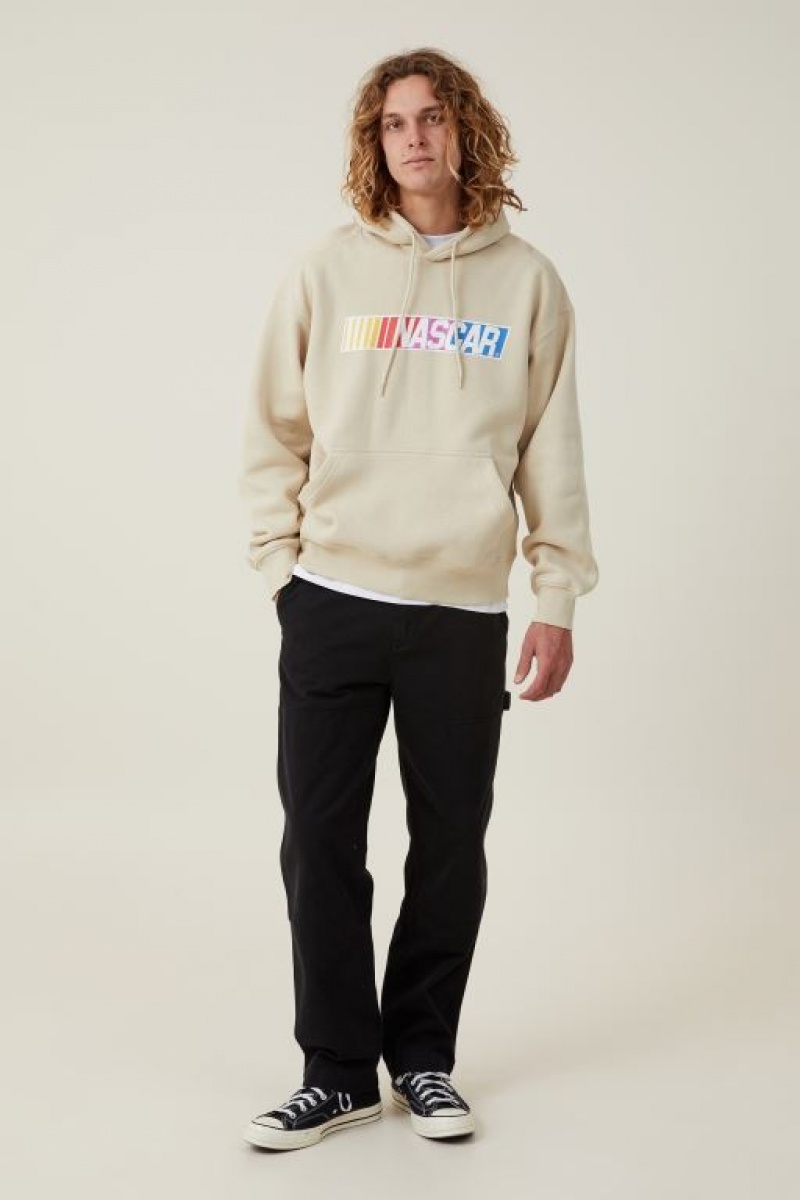 Cotton On Nascar Oversized Hoodie Men's Jumpers Brown | hQAlBVjRmYb