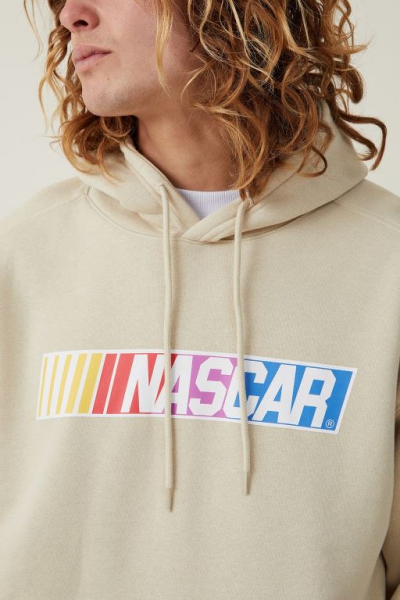 Cotton On Nascar Oversized Hoodie Men's Jumpers Brown | hQAlBVjRmYb