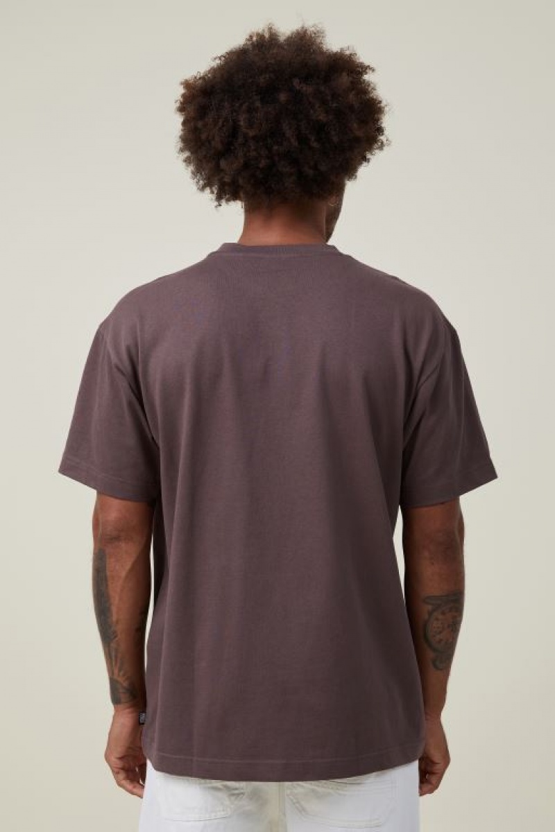 Cotton On Nba Box Fit Men's Graphic T-Shirts Chocolate | 5Fk6Y2tkfTW