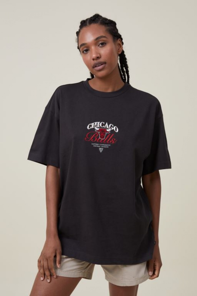 Cotton On Nba Box Fit Men's Graphic T-Shirts Black | FgrIGt2v8za