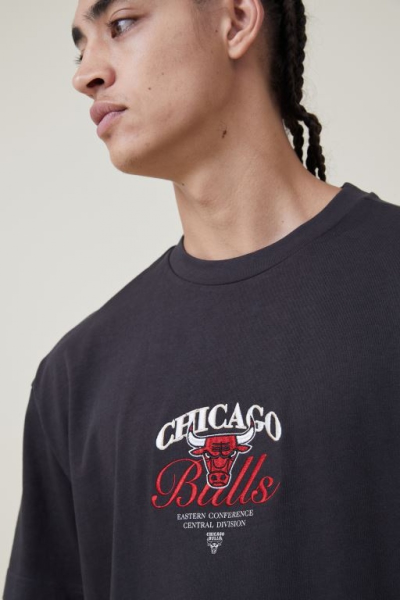 Cotton On Nba Box Fit Men's Graphic T-Shirts Black | FgrIGt2v8za