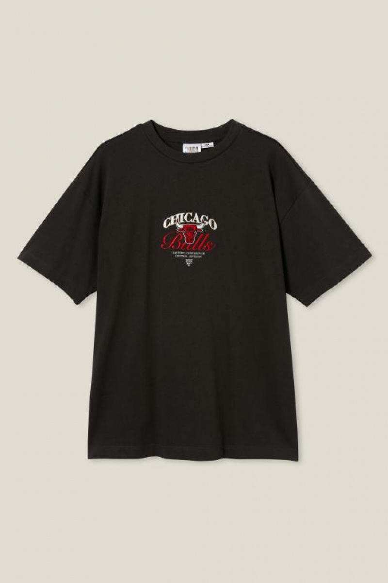 Cotton On Nba Box Fit Men's Graphic T-Shirts Black | FgrIGt2v8za