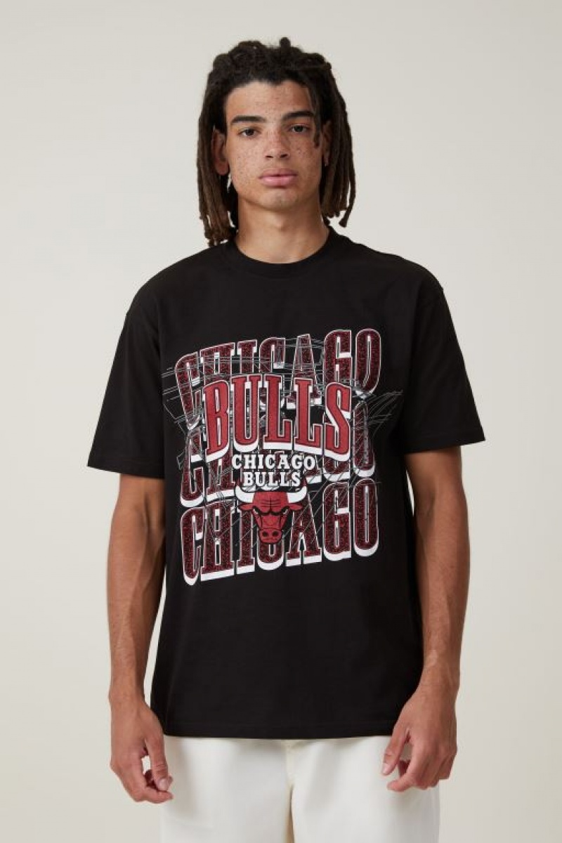 Cotton On Nba Loose Fit Men\'s Graphic T-Shirts Black | 4v7CRKQMDKu