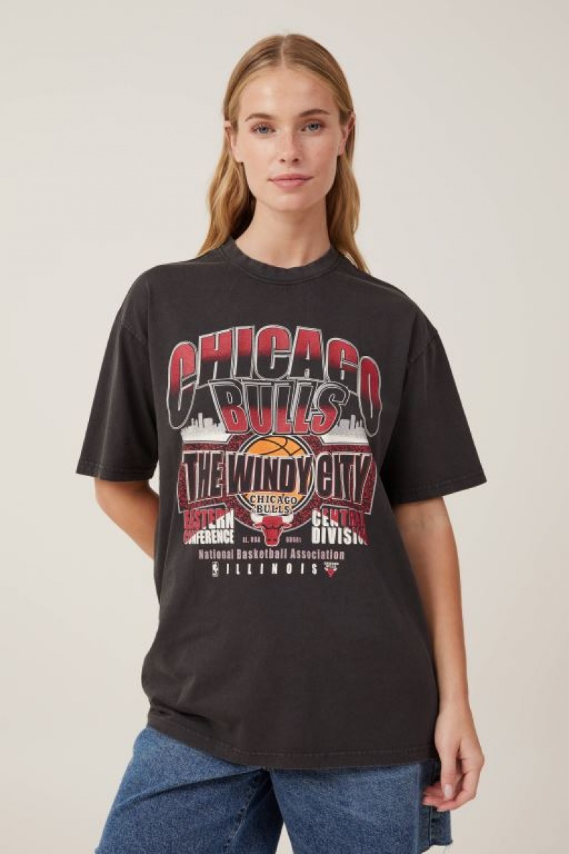 Cotton On Nba Loose Fit Men's Graphic T-Shirts Black | zr9j4U9KkY8