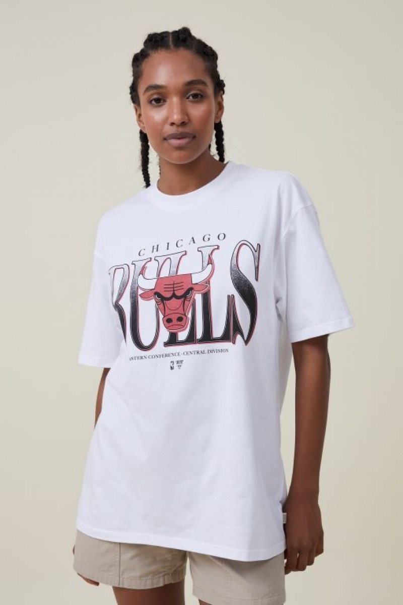 Cotton On Nba Loose Fit Men's Graphic T-Shirts White | RxVg2P92kCx