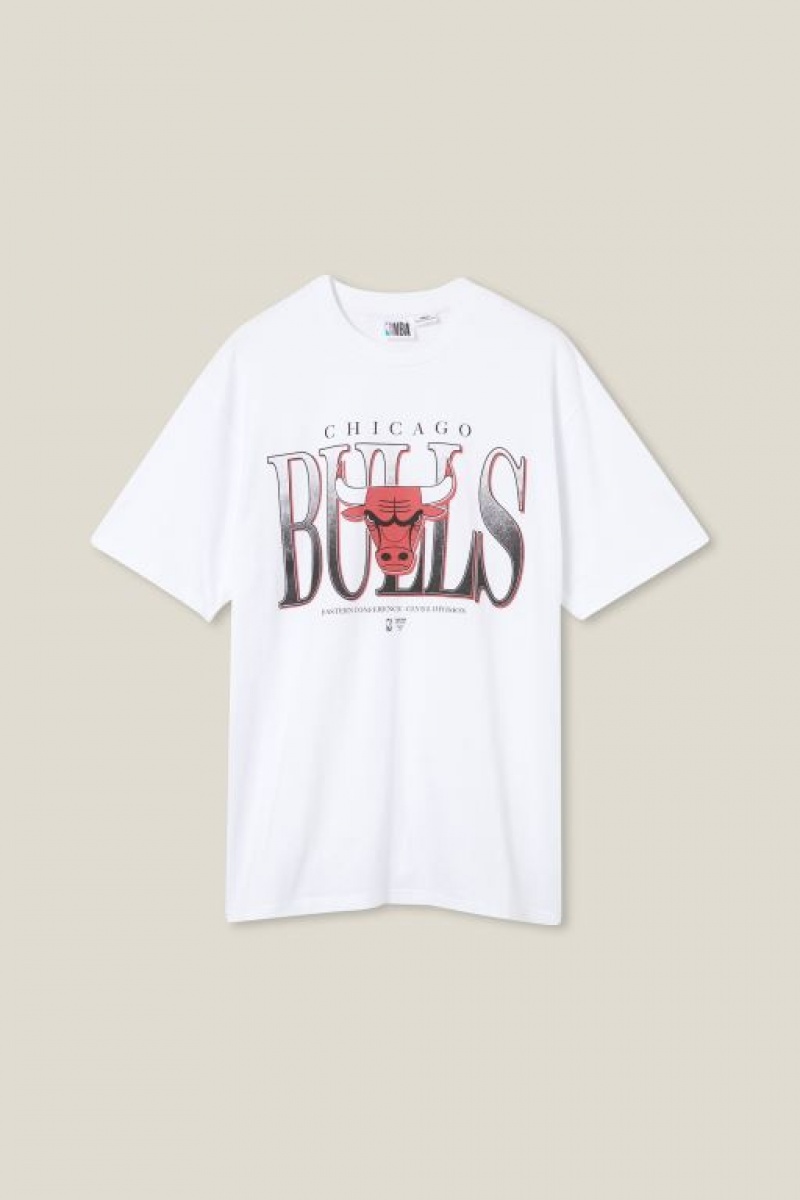 Cotton On Nba Loose Fit Men's Graphic T-Shirts White | RxVg2P92kCx