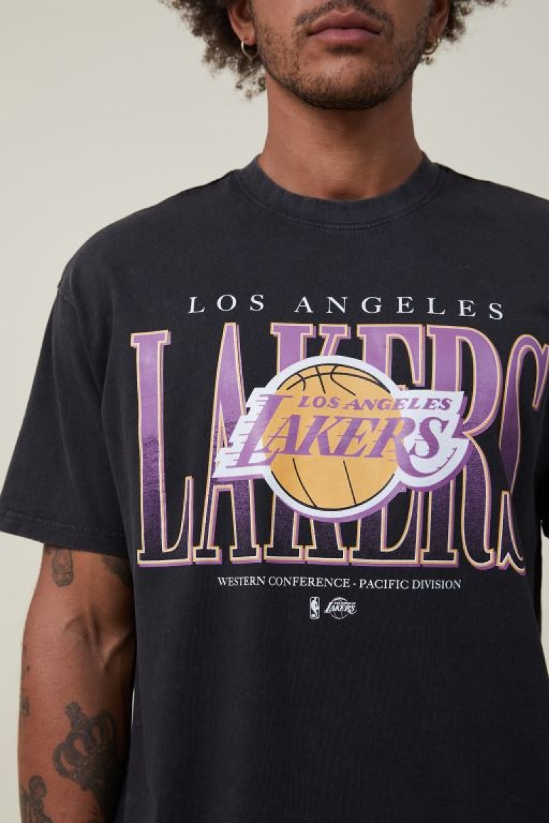 Cotton On Nba Loose Fit Men's Graphic T-Shirts Black | MKEsg62EY8o