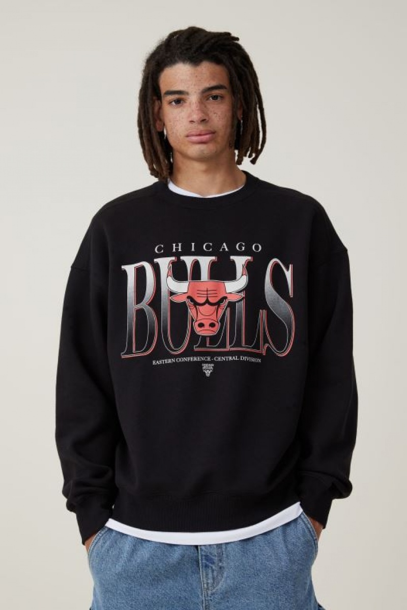 Cotton On Nba Oversized Sweater Men\'s Jumpers Black | vioEpZRz5hC