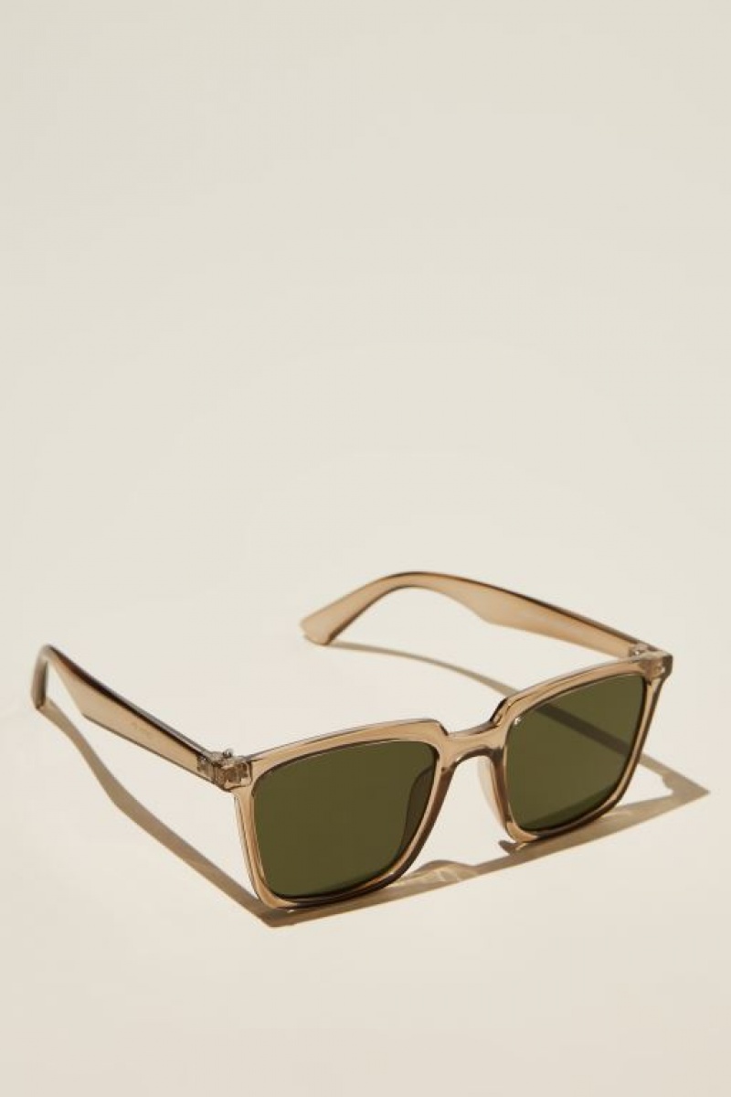 Cotton On Newtown Men's Sunglasses Brown / Dark Green | iUfPvyZ1WE9