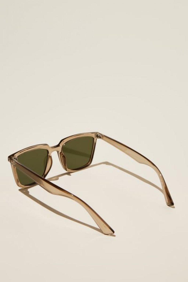 Cotton On Newtown Men's Sunglasses Brown / Dark Green | iUfPvyZ1WE9