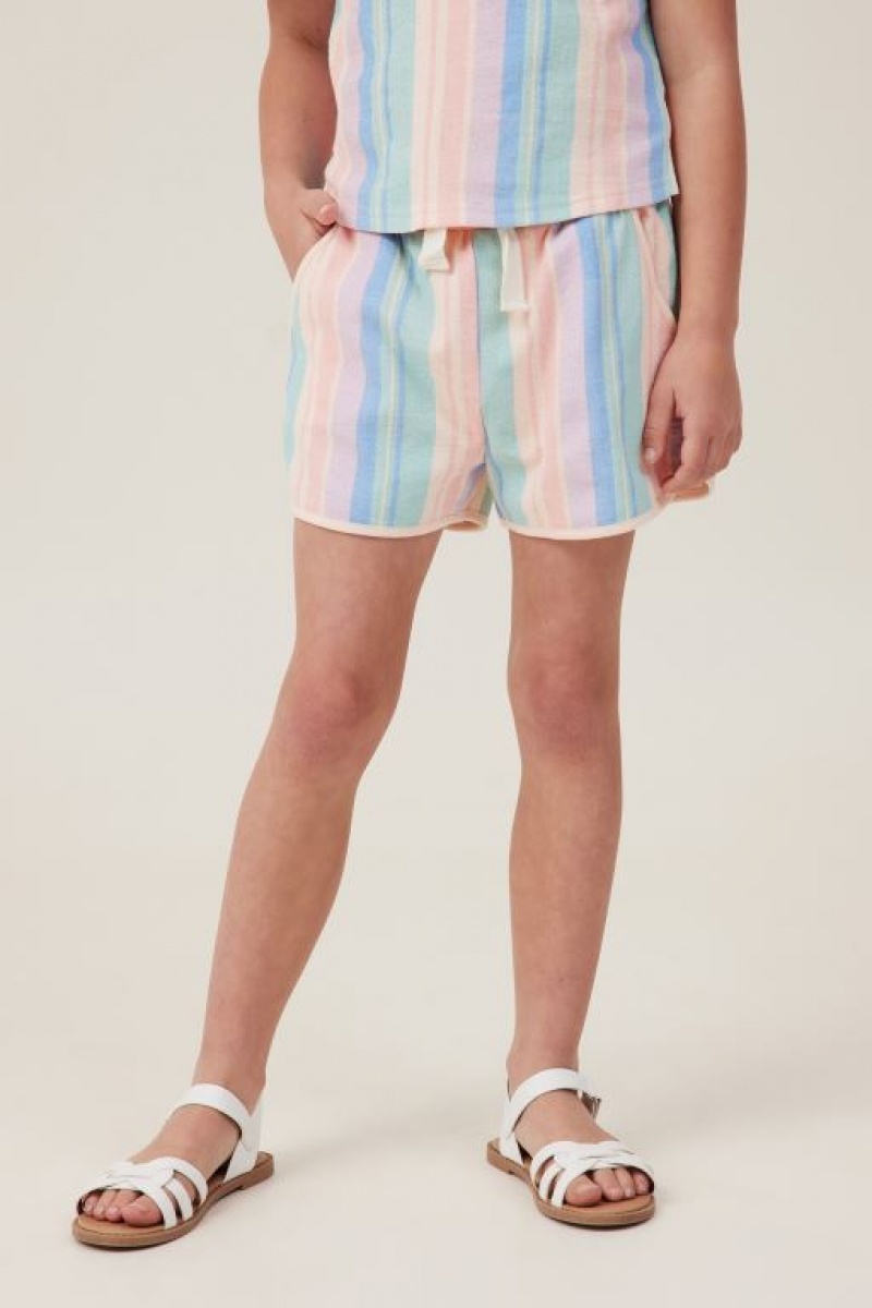 Cotton On Nina Knit Girls\' Shorts Multicolor Stripes | RRkd04HSphO