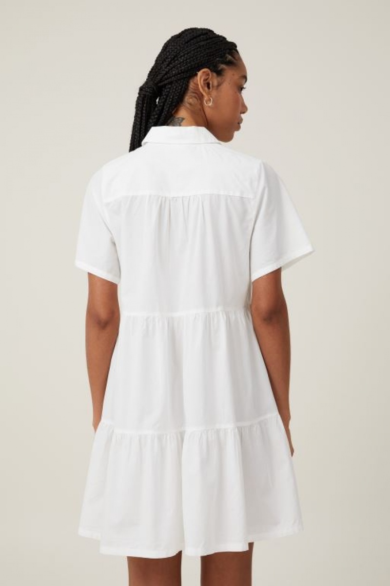 Cotton On Noah Mini Shirt Dress Women's Mini Dress White | 8h1JIN6E2wI