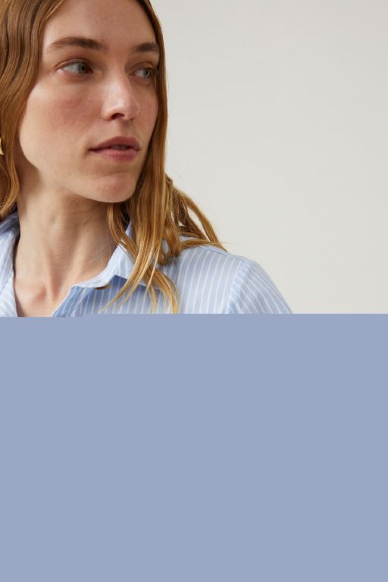 Cotton On Noah Mini Shirt Dress Women's Mini Dress Stripes Blue | IoKc4uStdej