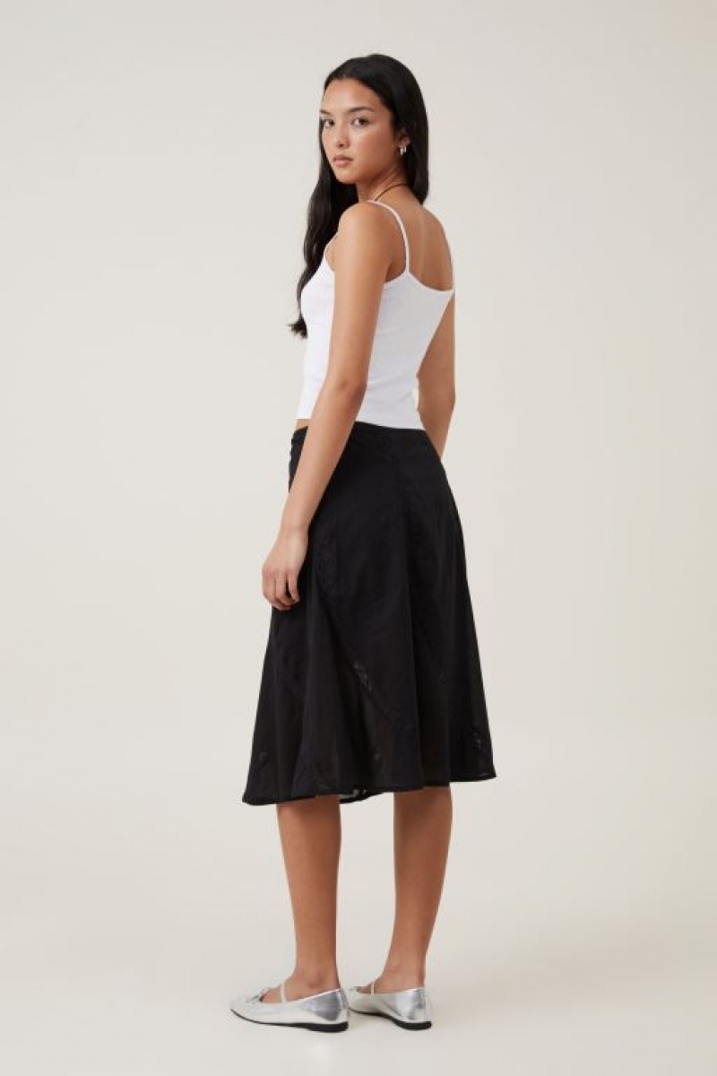 Cotton On Nova Midi Women's Skirt Black | azTAerSmfTy