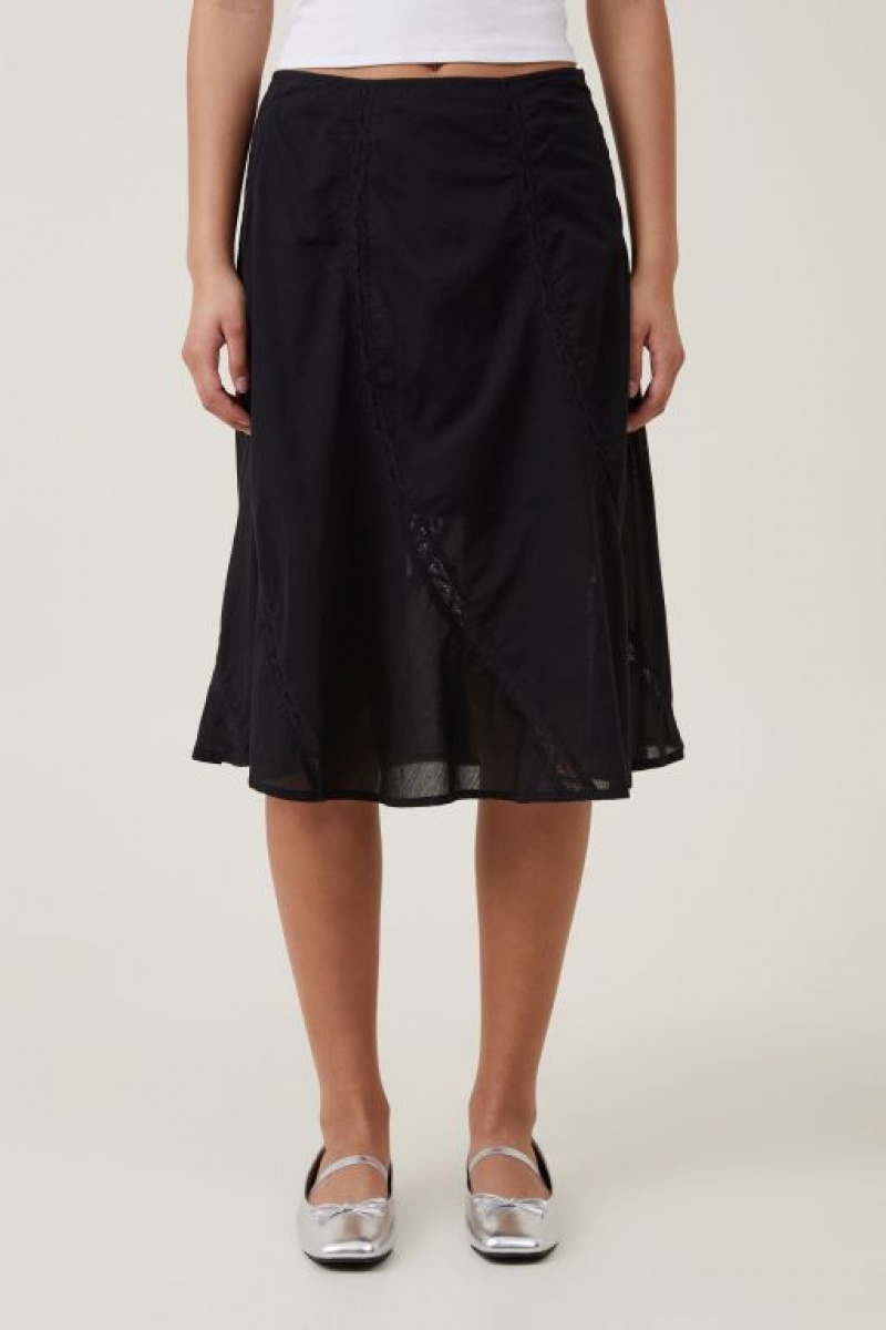Cotton On Nova Midi Women's Skirt Black | azTAerSmfTy