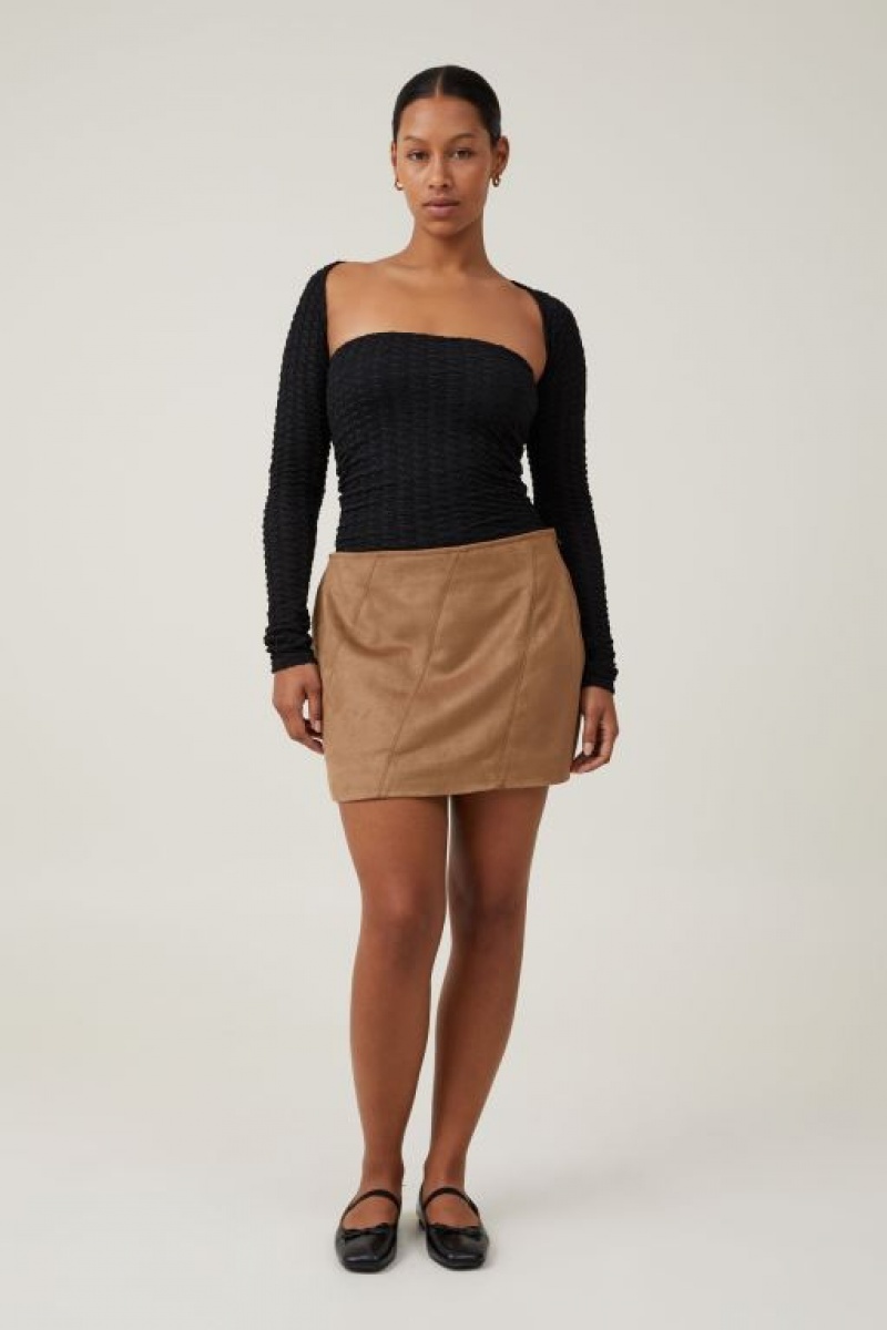 Cotton On Nova Textured Tube Women's Tanks Black | wAg7A9dkjaz