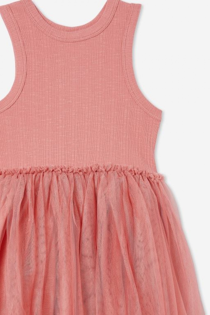 Cotton On Nova Up Girls' Dress Clay | OqGzqSoVv05