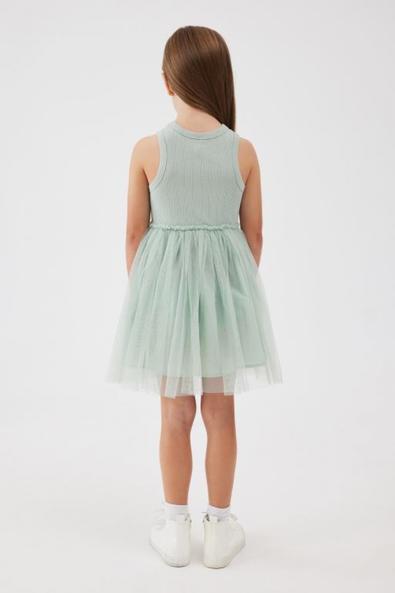 Cotton On Nova Up Girls' Dress Grey Green | ifXH2f0NVEv