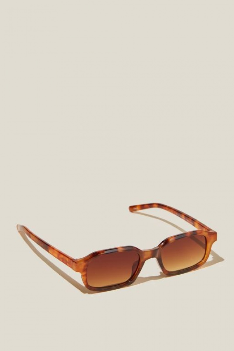 Cotton On Ollie Square Women's Sunglasses Amber | 02k6q3TGzx7