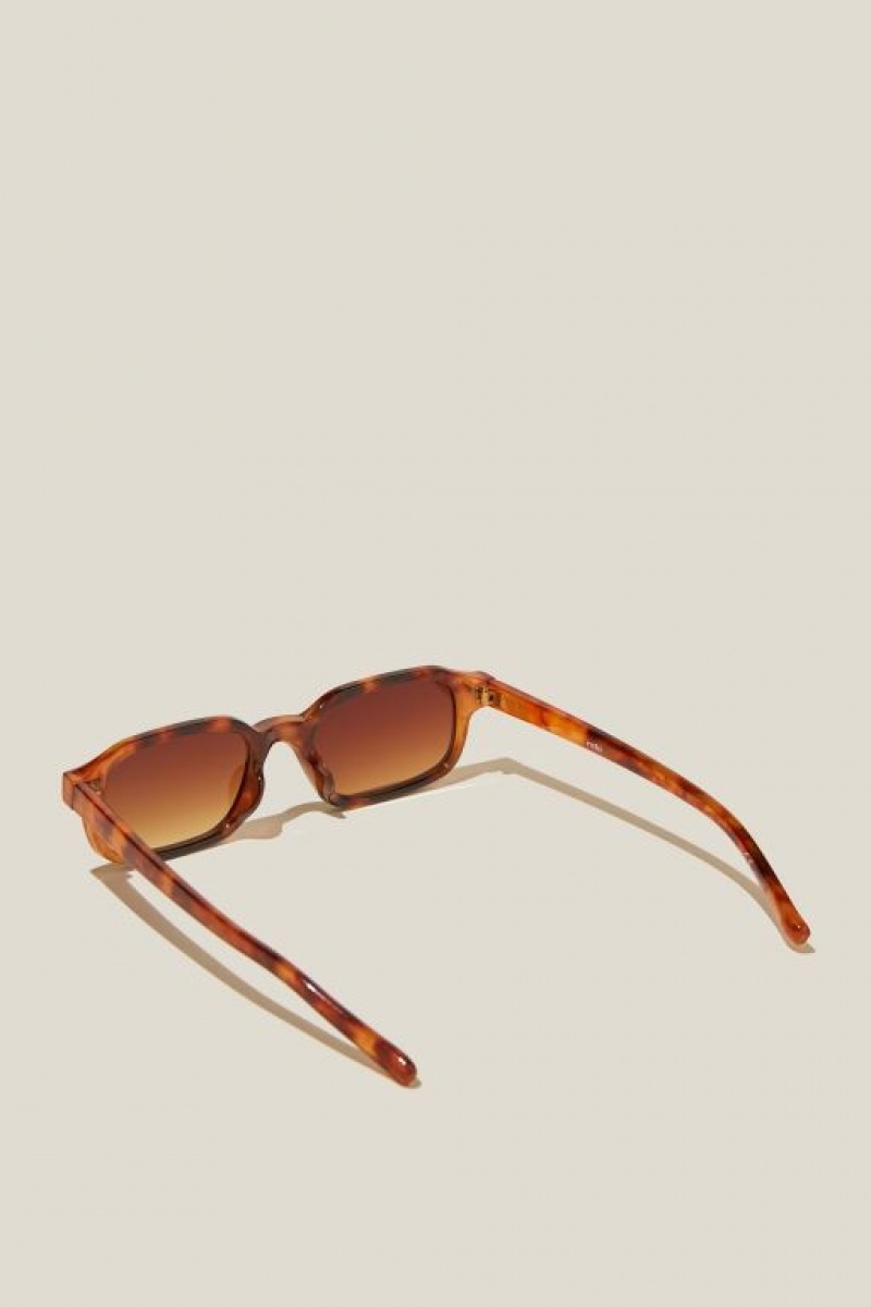 Cotton On Ollie Square Women's Sunglasses Amber | 02k6q3TGzx7