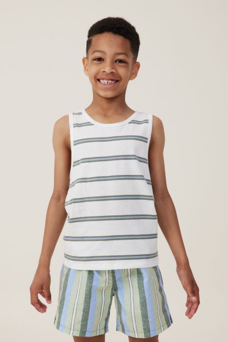 Cotton On Olsen Boys\' T Shirts Light Yellow Stripes | b71mh8qXDxf