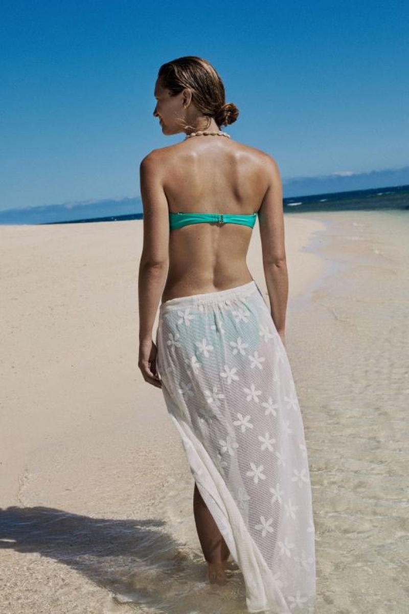 Cotton On Open Mesh Beach Sarong Wrap Women's Skirt White | s3N7vy0LuAn