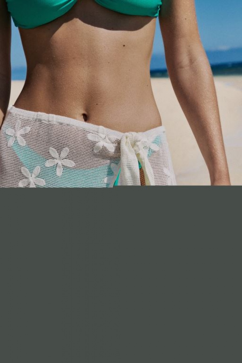 Cotton On Open Mesh Beach Sarong Wrap Women's Skirt White | s3N7vy0LuAn