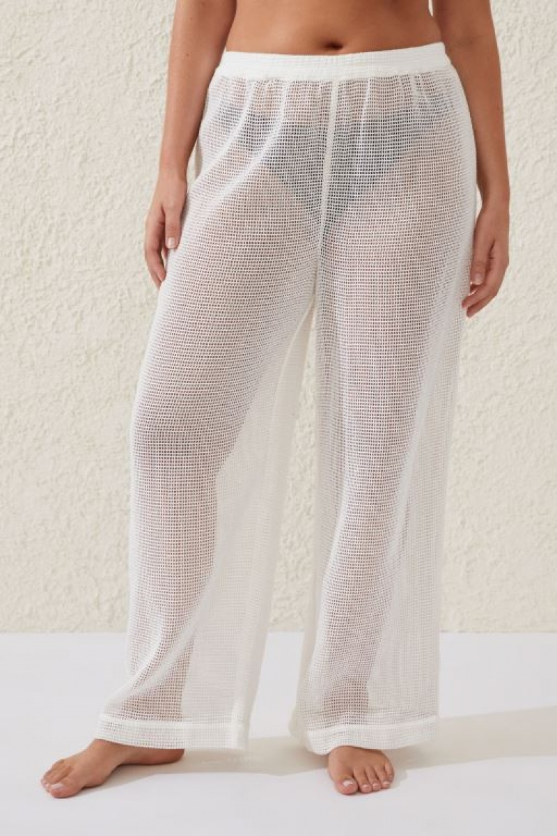 Cotton On Open Mesh Beach Women's Pants White | CYN6dJ8zTiH