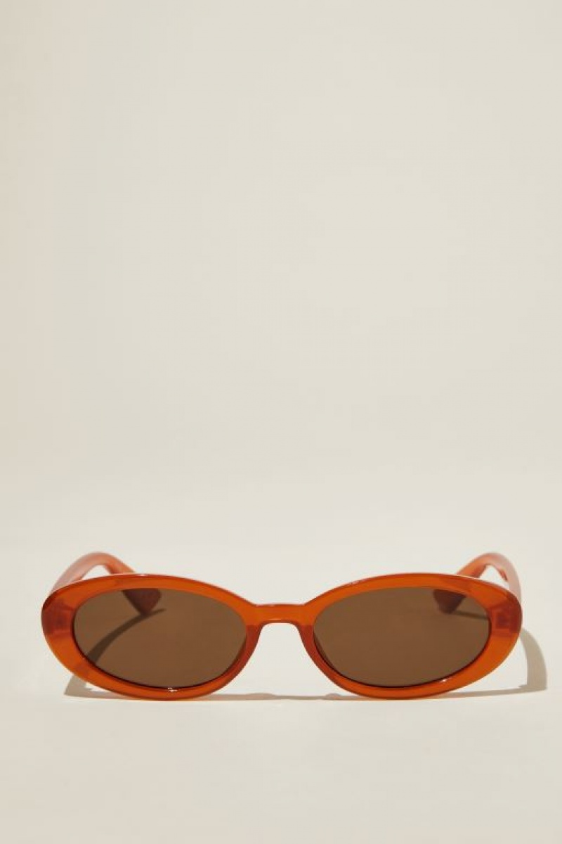 Cotton On Ophelia Oval Women\'s Sunglasses Amber | SLIEeVyCQtm