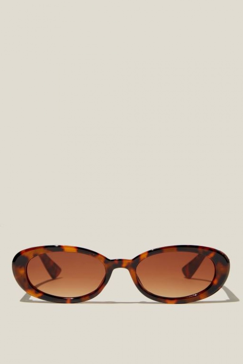 Cotton On Ophelia Oval Women's Sunglasses Tort | TAyHZNE1h1K