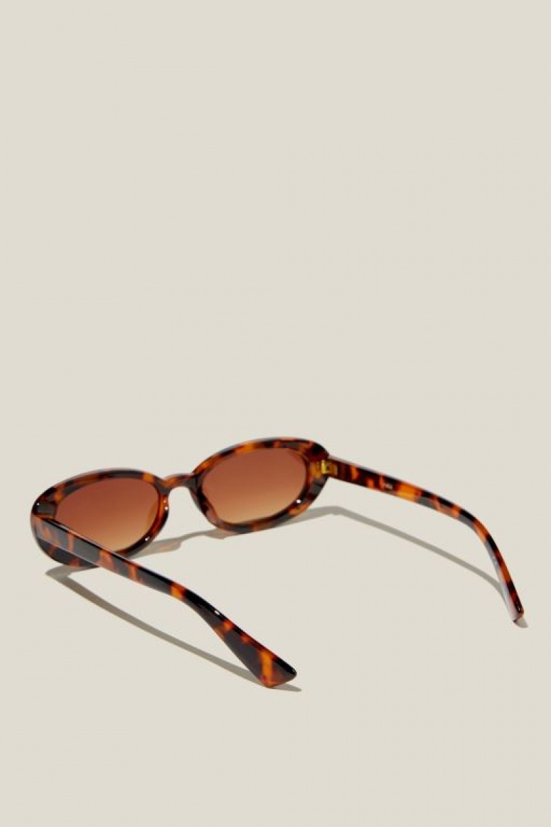 Cotton On Ophelia Oval Women's Sunglasses Tort | TAyHZNE1h1K