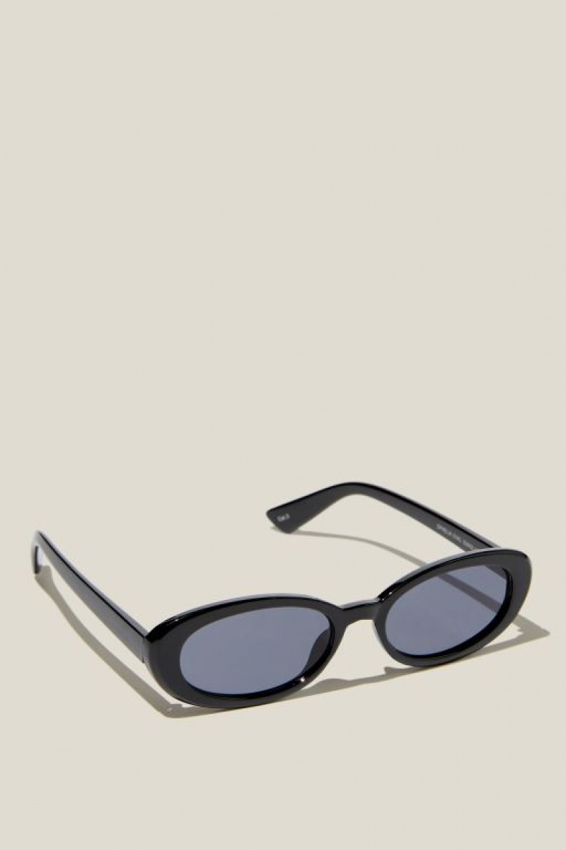 Cotton On Ophelia Oval Women's Sunglasses Black | 2CcixCGq0Fy