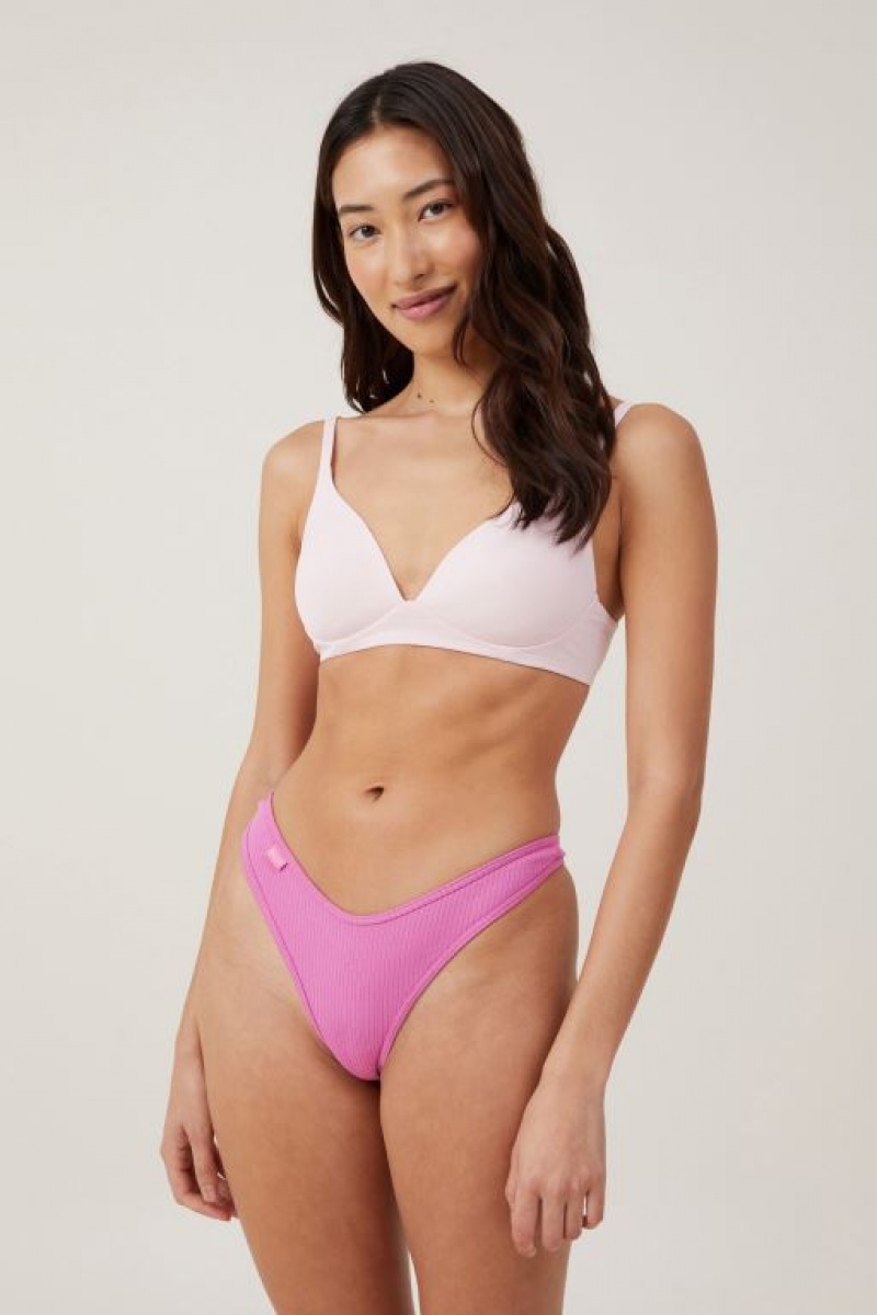 Cotton On Organic Cotton Rib Women's Thong Cupids | AKo4fBnWtvq