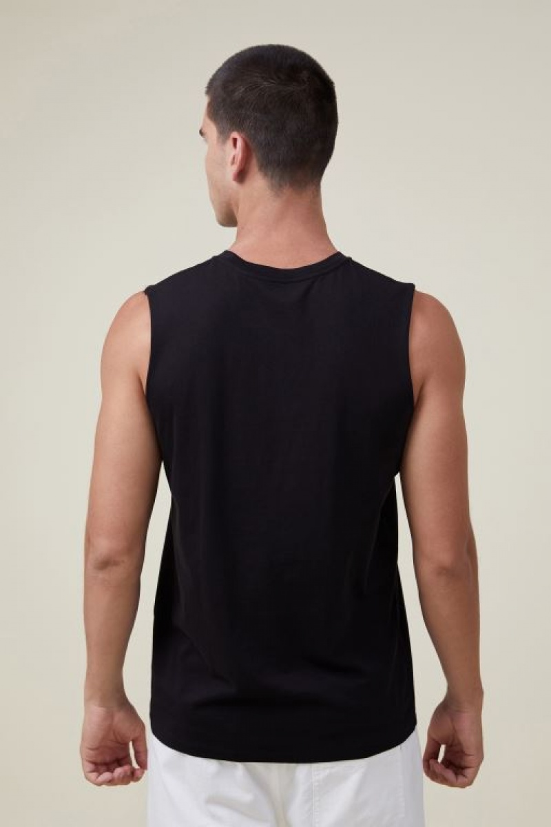 Cotton On Organic Muscle Men's Tanks Black | OKdOFdS1FtB