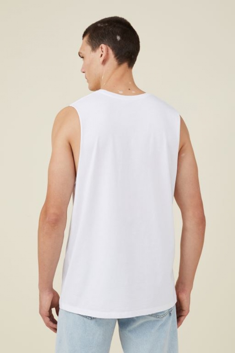 Cotton On Organic Muscle Men's Tanks White | TqYhcMYxEmq