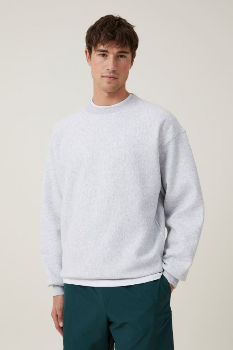 Cotton On Oversized Crew Sweater Men\'s Jumpers Grey | YV6LBzQc856