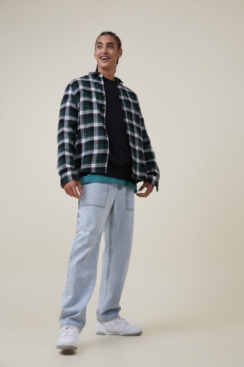 Cotton On Oversized Crew Sweater Men's Jumpers Black | 9DaKYjMbwRU