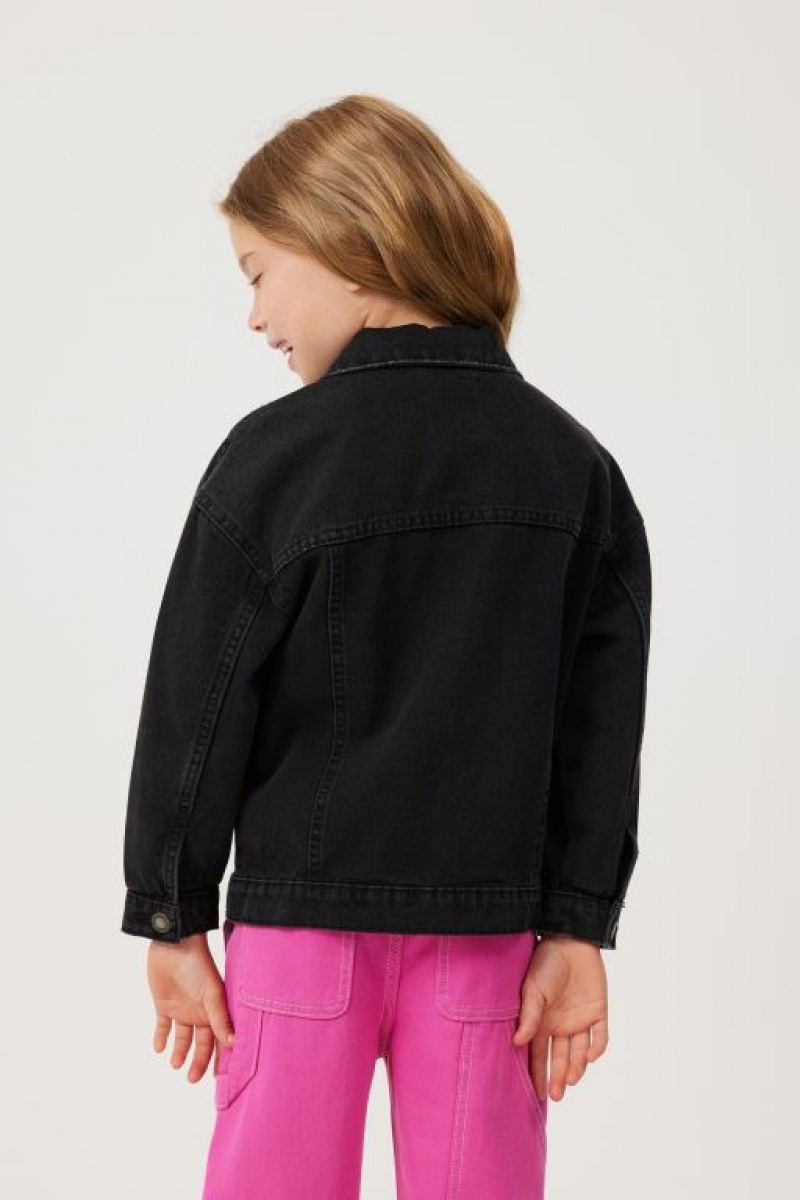 Cotton On Oversized Denim Girls' Jackets Black | 3NoauOJEqSg