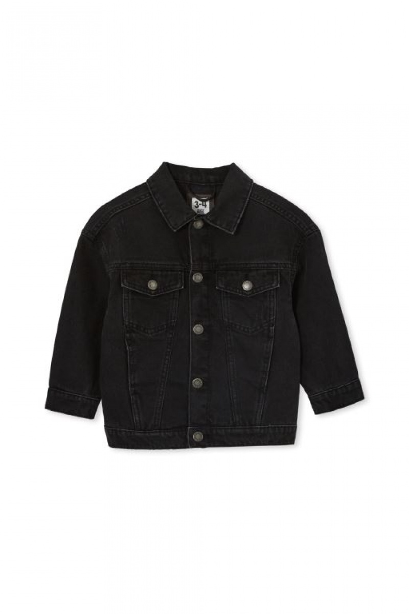 Cotton On Oversized Denim Girls' Jackets Black | 3NoauOJEqSg