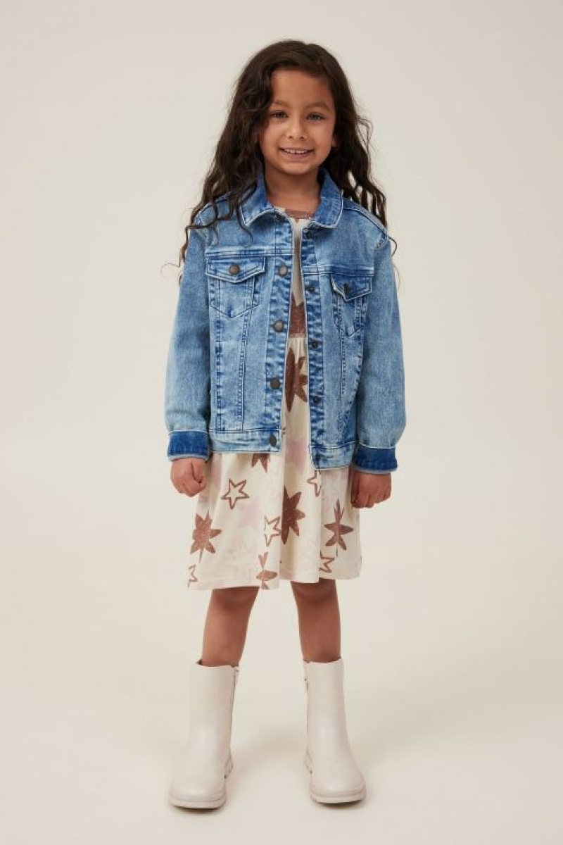 Cotton On Oversized Denim Girls' Jackets Blue | 8AkavbPZzeh