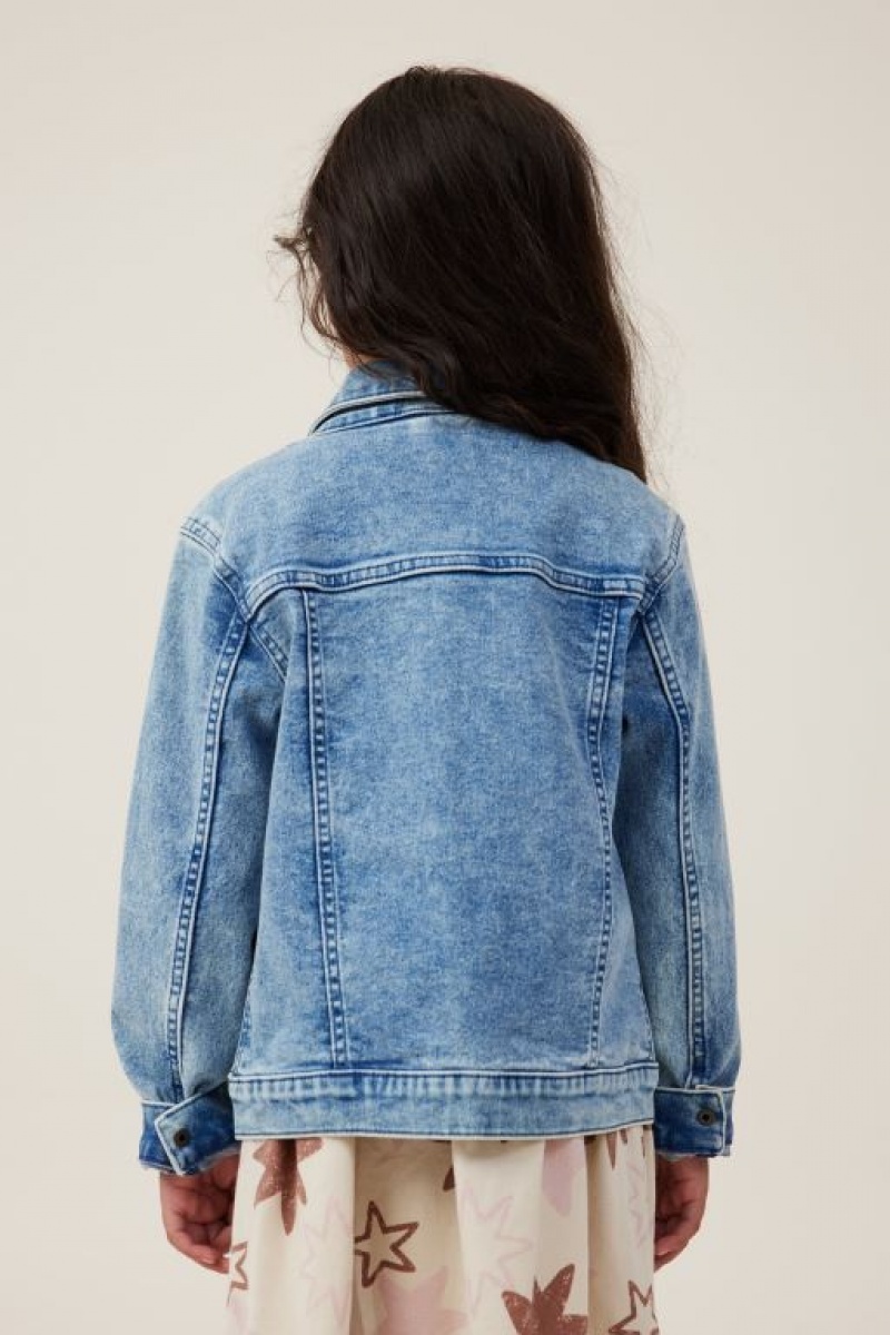 Cotton On Oversized Denim Girls' Jackets Blue | 8AkavbPZzeh