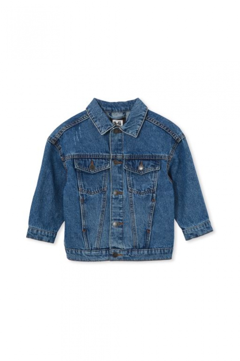 Cotton On Oversized Denim Girls' Jackets Blue | 8AkavbPZzeh