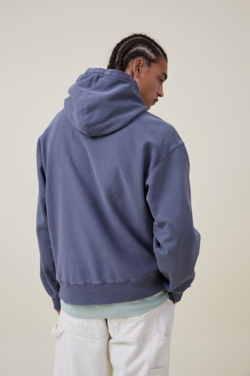 Cotton On Oversized Hoodie Men's Jumpers Blue | KJdLLwJgfLM