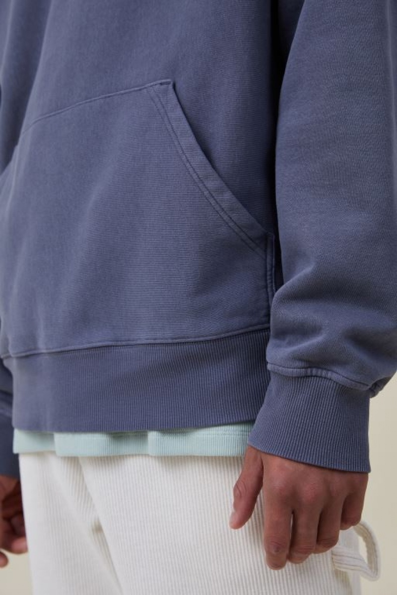 Cotton On Oversized Hoodie Men's Jumpers Blue | KJdLLwJgfLM