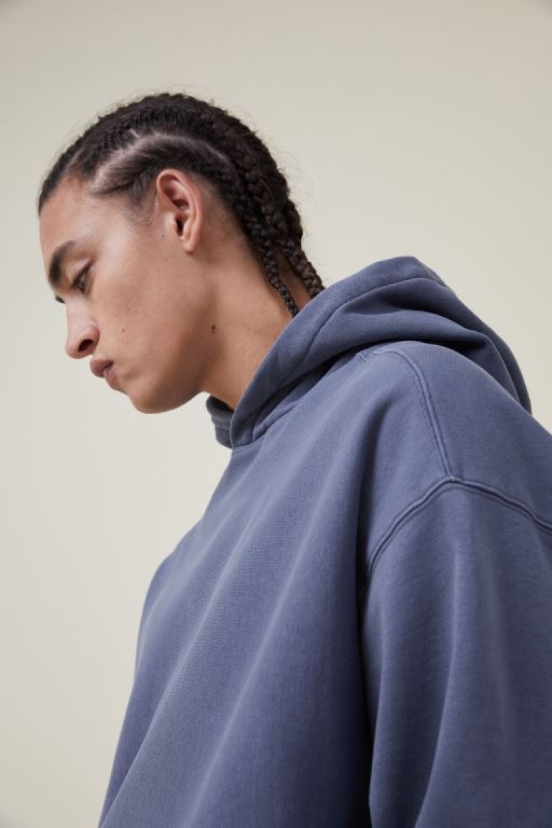 Cotton On Oversized Hoodie Men's Jumpers Blue | KJdLLwJgfLM