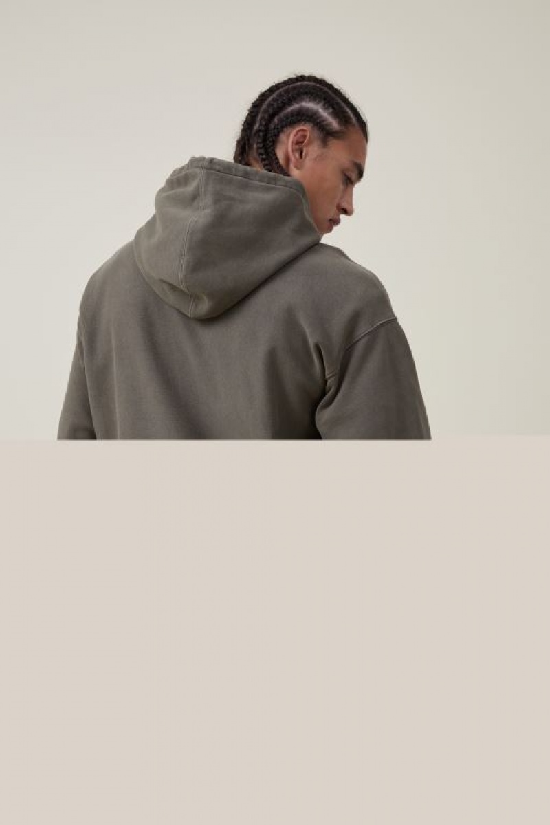 Cotton On Oversized Hoodie Men's Jumpers Military | EbfvodXi8T3