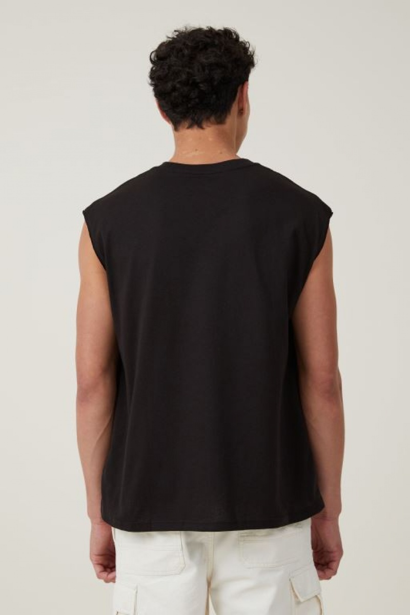 Cotton On Oversized License Muscle Men's Graphic T-Shirts Black | 5I8ZkJ2xkxX