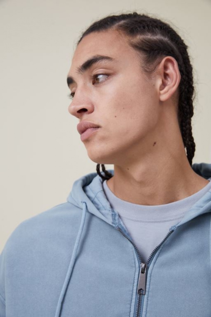 Cotton On Oversized Zip Up Men's Hoodie Turquoise | sQjU1XjFC1n