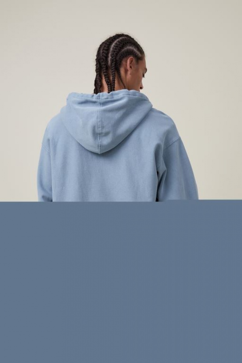 Cotton On Oversized Zip Up Men's Hoodie Turquoise | sQjU1XjFC1n